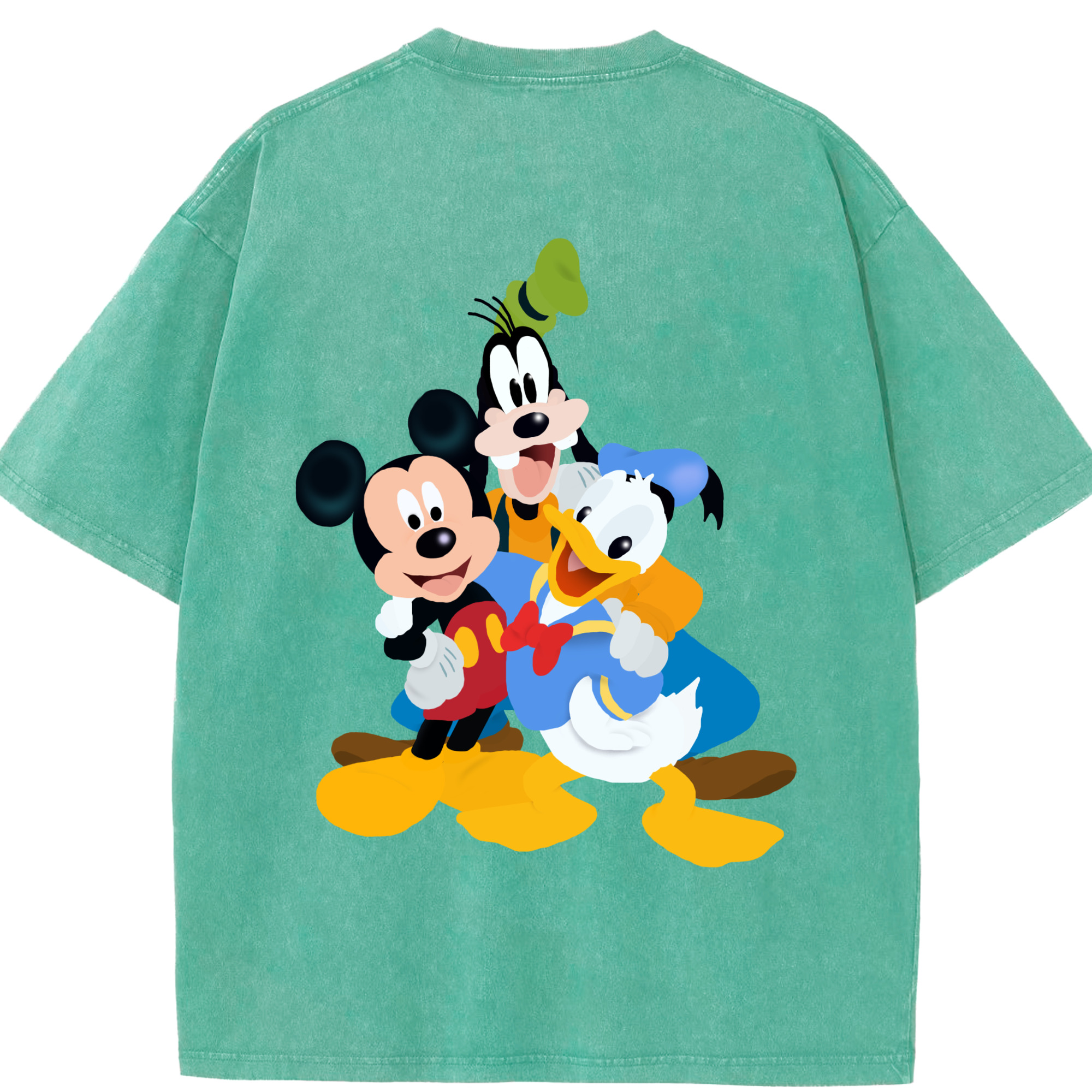 （画像用） ミッキーマウス Mickey Mouse 綿100% ヴィンテージ風 半袖Tシャツ（背面プリント）